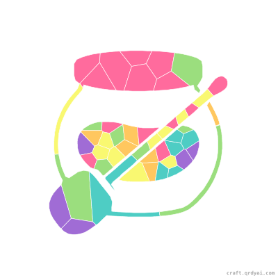 Honey Pot mosaic sticker template — finished art preview