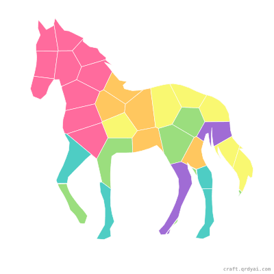 Horse mosaic sticker template — finished art preview