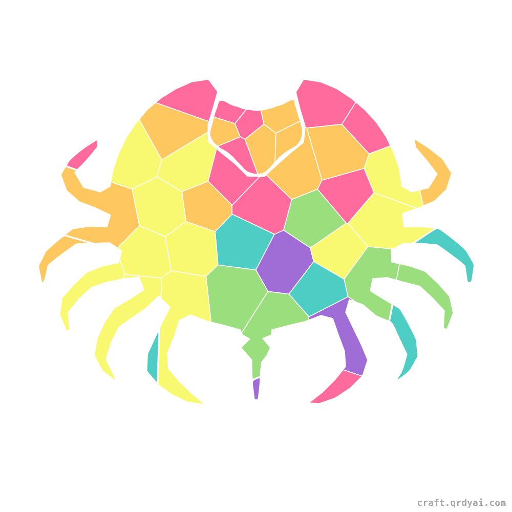Horseshoe Crab mosaic sticker template — finished art