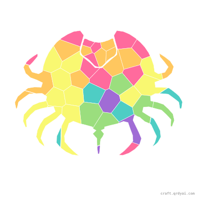 Horseshoe Crab mosaic sticker template — finished art preview