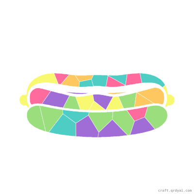Hot Dog mosaic sticker template — finished art preview