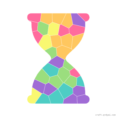 Hourglass mosaic sticker template — finished art preview