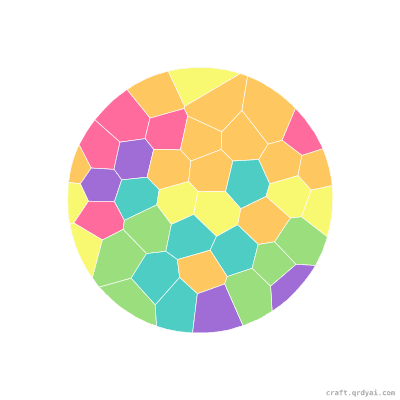 Hula Hoop mosaic sticker template — finished art preview