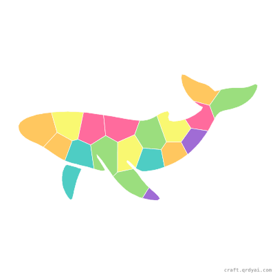 Humpback Whale mosaic sticker template — finished art preview