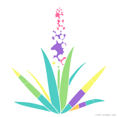 Hyacinth mosaic sticker template — finished art preview
