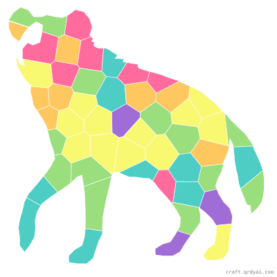 Hyena mosaic sticker template — finished art preview