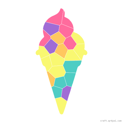 Ice Cream Cone mosaic sticker template — finished art preview