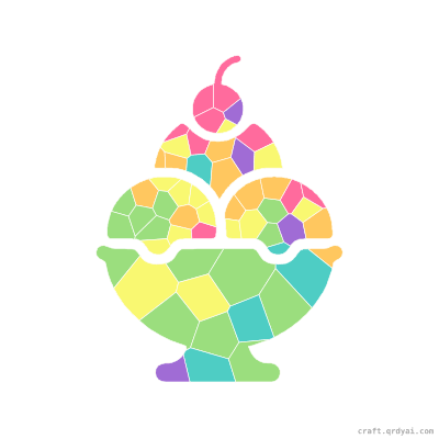 Ice Cream Sundae mosaic sticker template — finished art preview