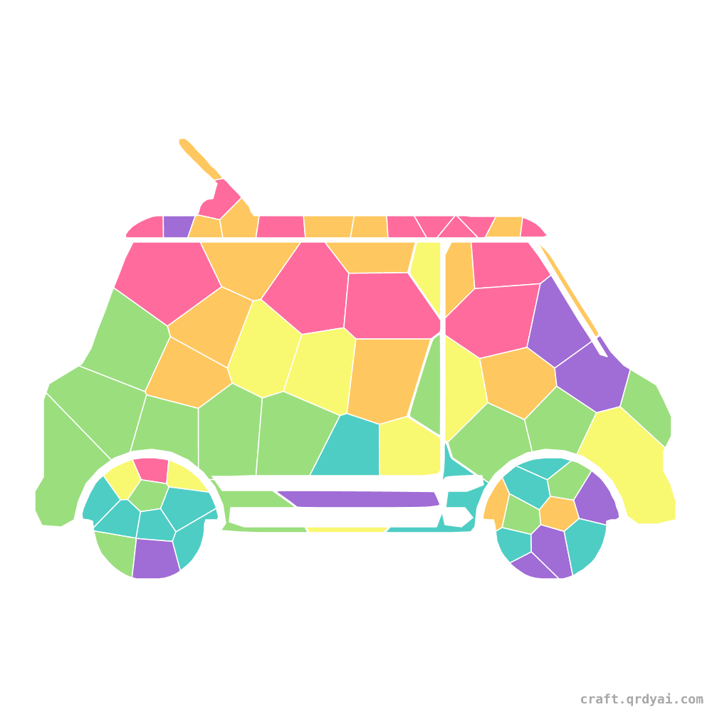 Ice Cream Truck mosaic sticker template — finished art