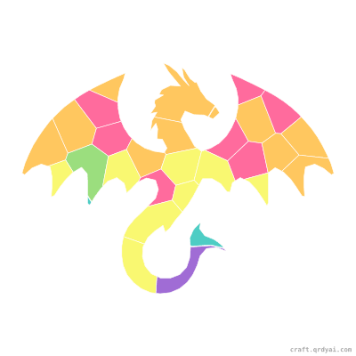 Ice Dragon mosaic sticker template — finished art preview