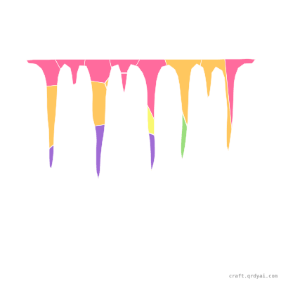Icicles mosaic sticker template — finished art preview