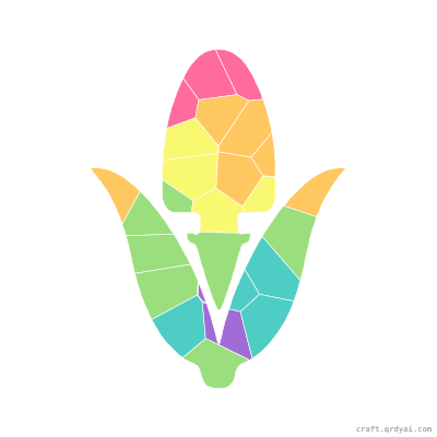 Indian Corn mosaic sticker template — finished art preview