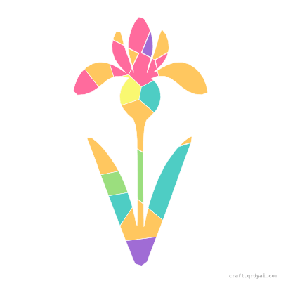 Iris mosaic sticker template — finished art preview