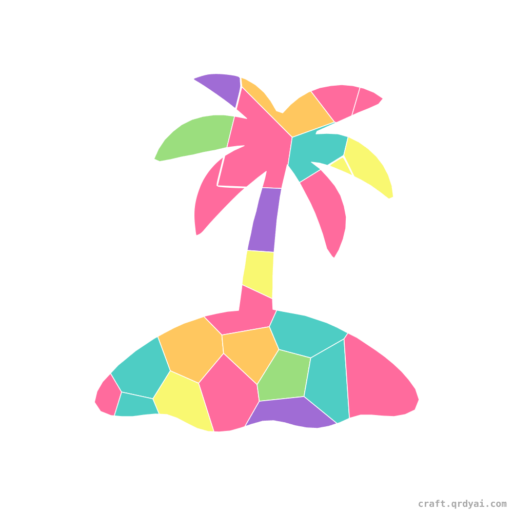 Island mosaic sticker template — finished art
