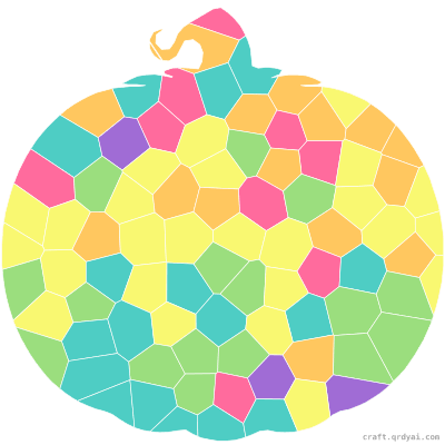 Jack-o'-Lantern mosaic sticker template — finished art preview