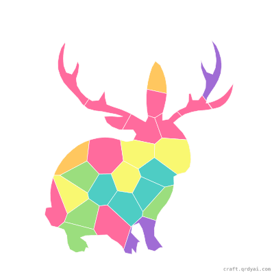 Jackalope mosaic sticker template — finished art preview