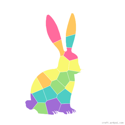 Jackrabbit mosaic sticker template — finished art preview