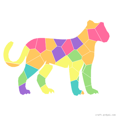 Jaguar mosaic sticker template — finished art preview