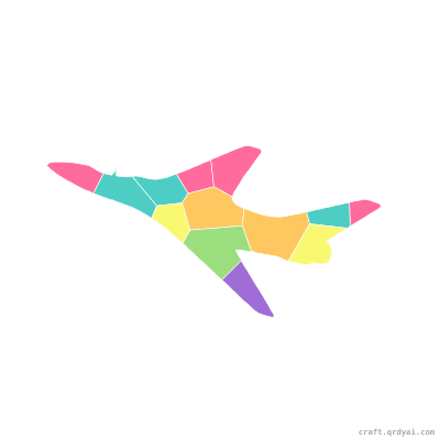 Jet Plane mosaic sticker template — finished art preview