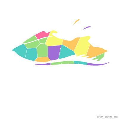 Jet Ski mosaic sticker template — finished art preview