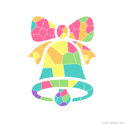 Jingle Bell mosaic sticker template — finished art preview