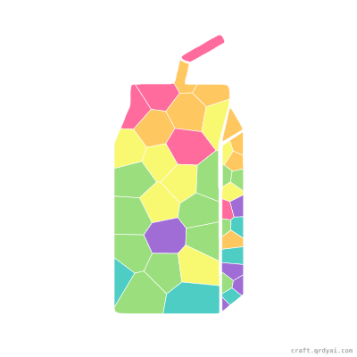 Juice Box mosaic sticker template — finished art preview