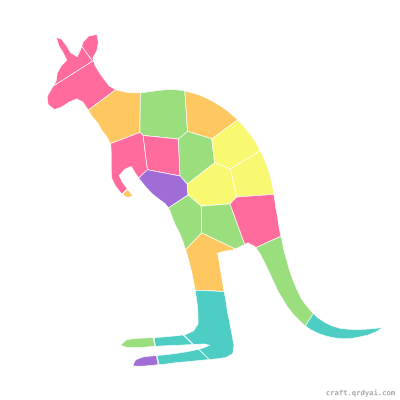 Kangaroo mosaic sticker template — finished art preview