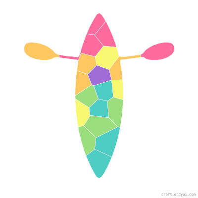 Kayak mosaic sticker template — finished art preview