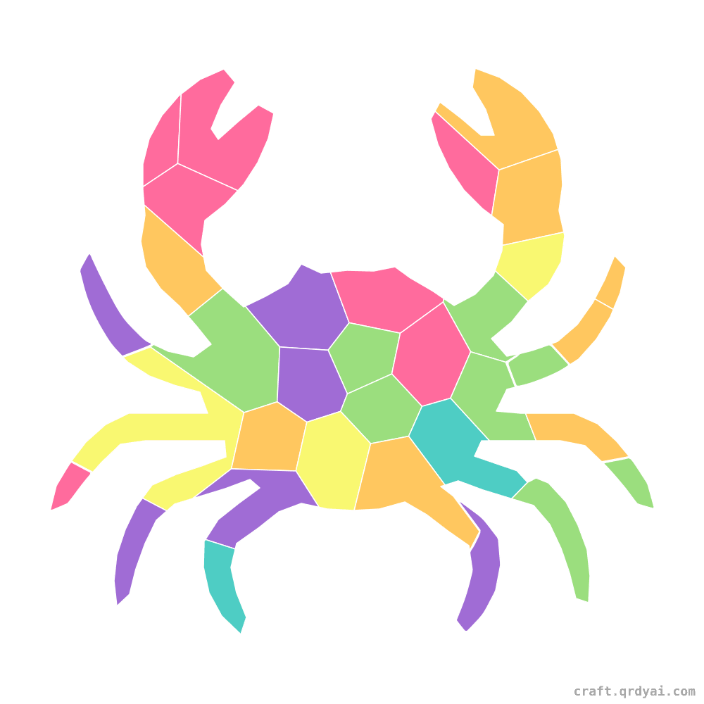 King Crab mosaic sticker template — finished art