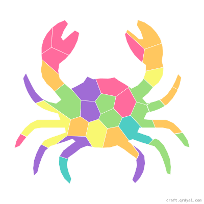 King Crab mosaic sticker template — finished art preview