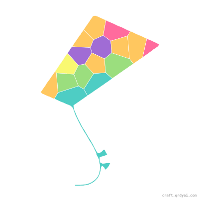 Kite mosaic sticker template — finished art preview