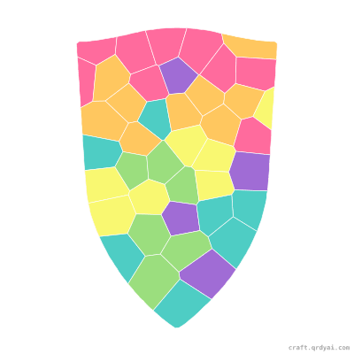 Knight's Shield mosaic sticker template — finished art preview