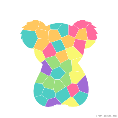 Koala mosaic sticker template — finished art preview