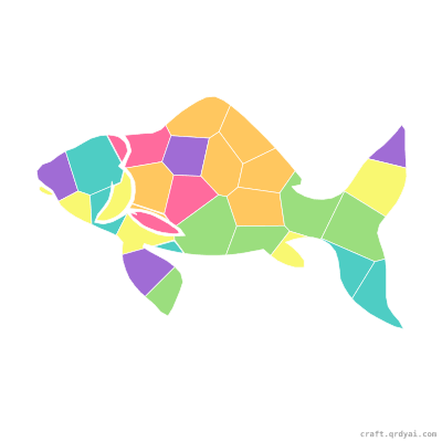 Koi Fish mosaic sticker template — finished art preview