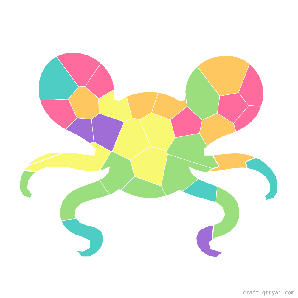 Kraken mosaic sticker template — finished art