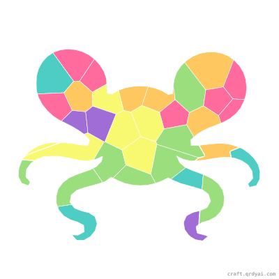 Kraken mosaic sticker template — finished art preview