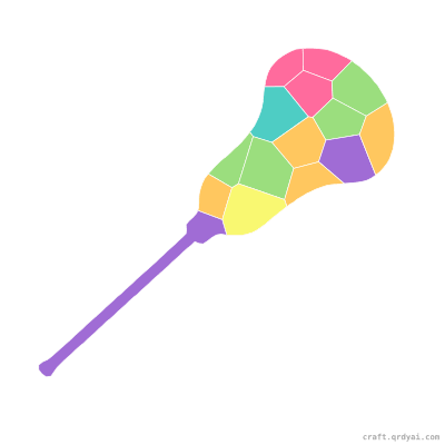 Lacrosse Stick mosaic sticker template — finished art preview