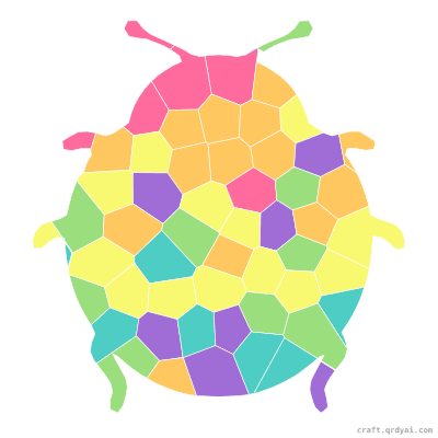Ladybug mosaic sticker template — finished art preview
