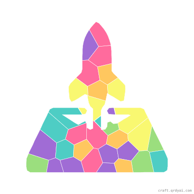 Launch Pad mosaic sticker template — finished art preview