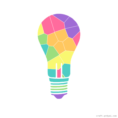 Light Bulb mosaic sticker template — finished art preview