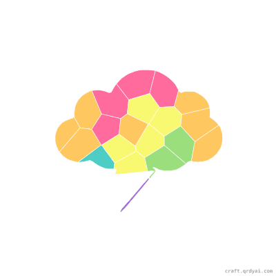 Lightning Bolt mosaic sticker template — finished art preview