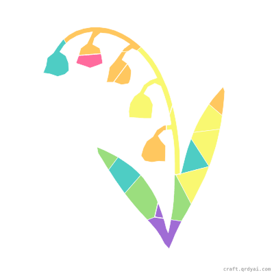 Lily of the Valley mosaic sticker template — finished art preview
