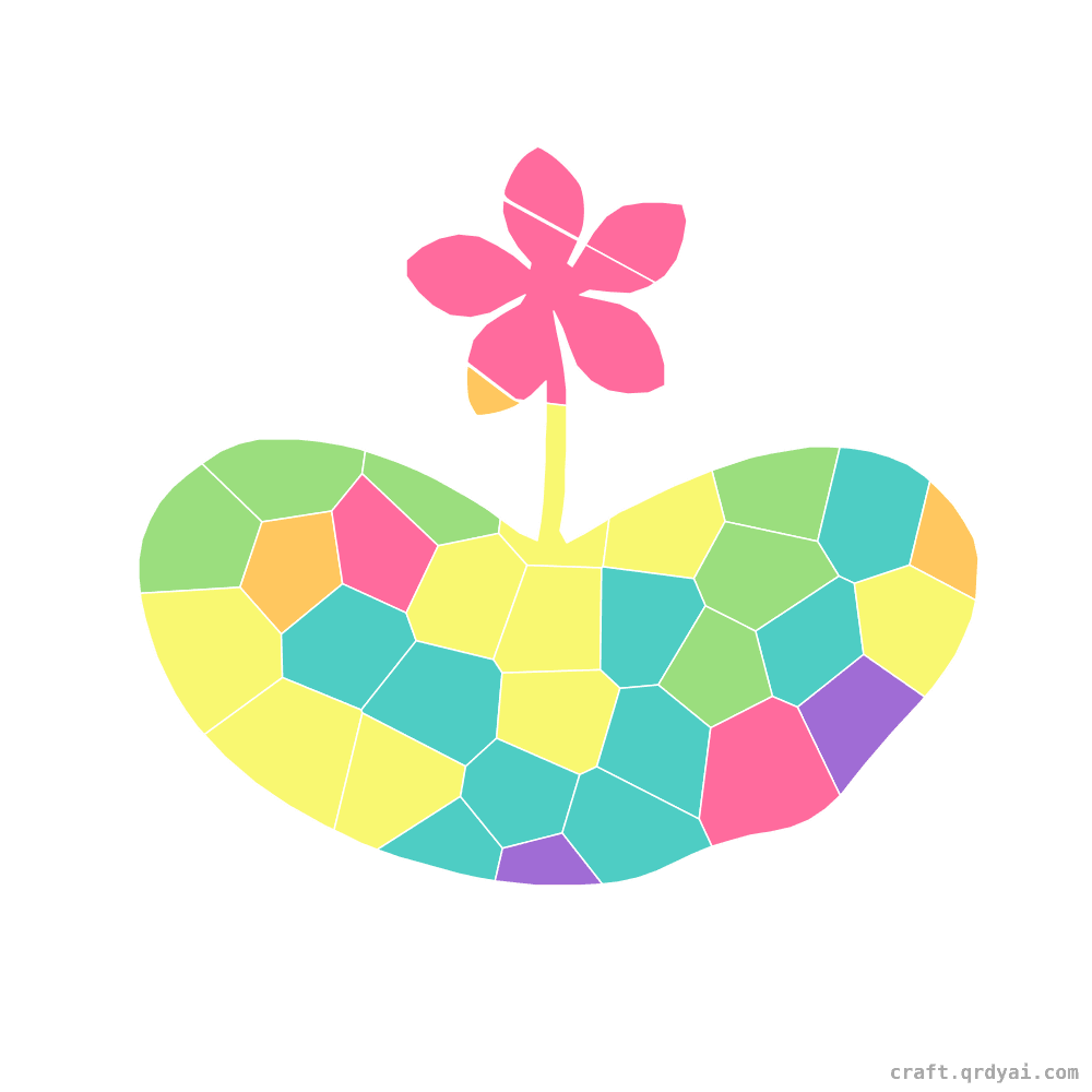 Lily Pad mosaic sticker template — finished art