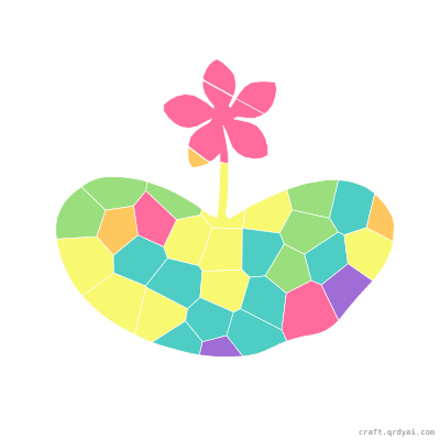 Lily Pad mosaic sticker template — finished art preview