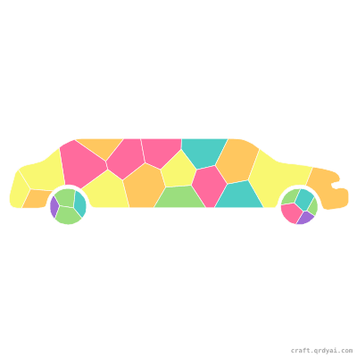 Limousine mosaic sticker template — finished art preview