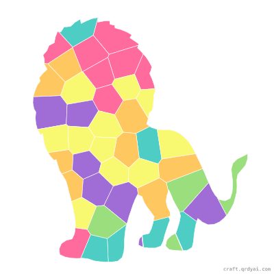 Lion mosaic sticker template — finished art preview