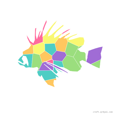 Lionfish mosaic sticker template — finished art preview