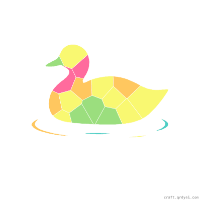 Little Duck mosaic sticker template — finished art preview