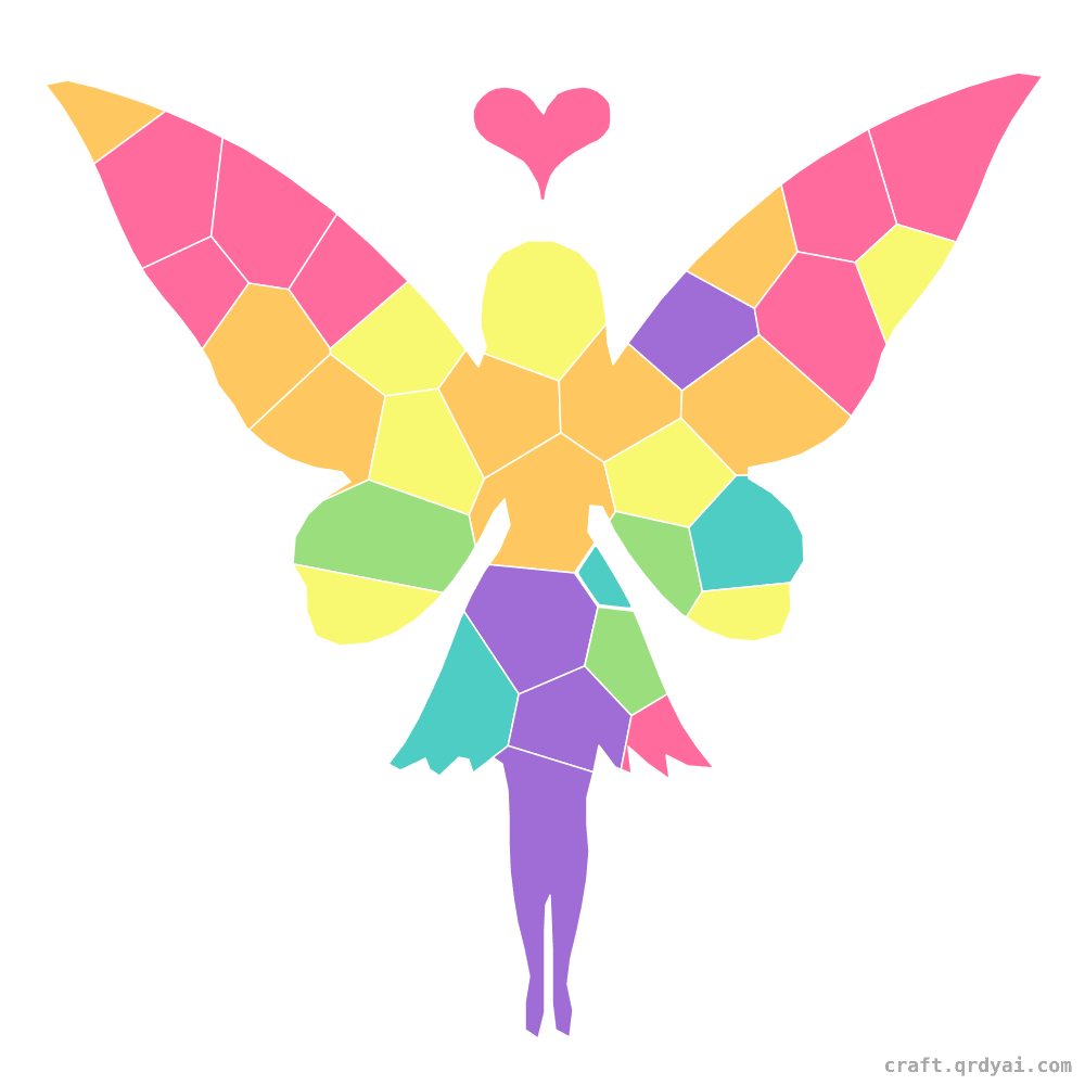 Little Fairy mosaic sticker template — finished art