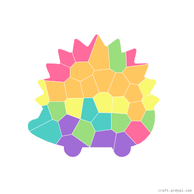 Little Hedgehog mosaic sticker template — finished art preview